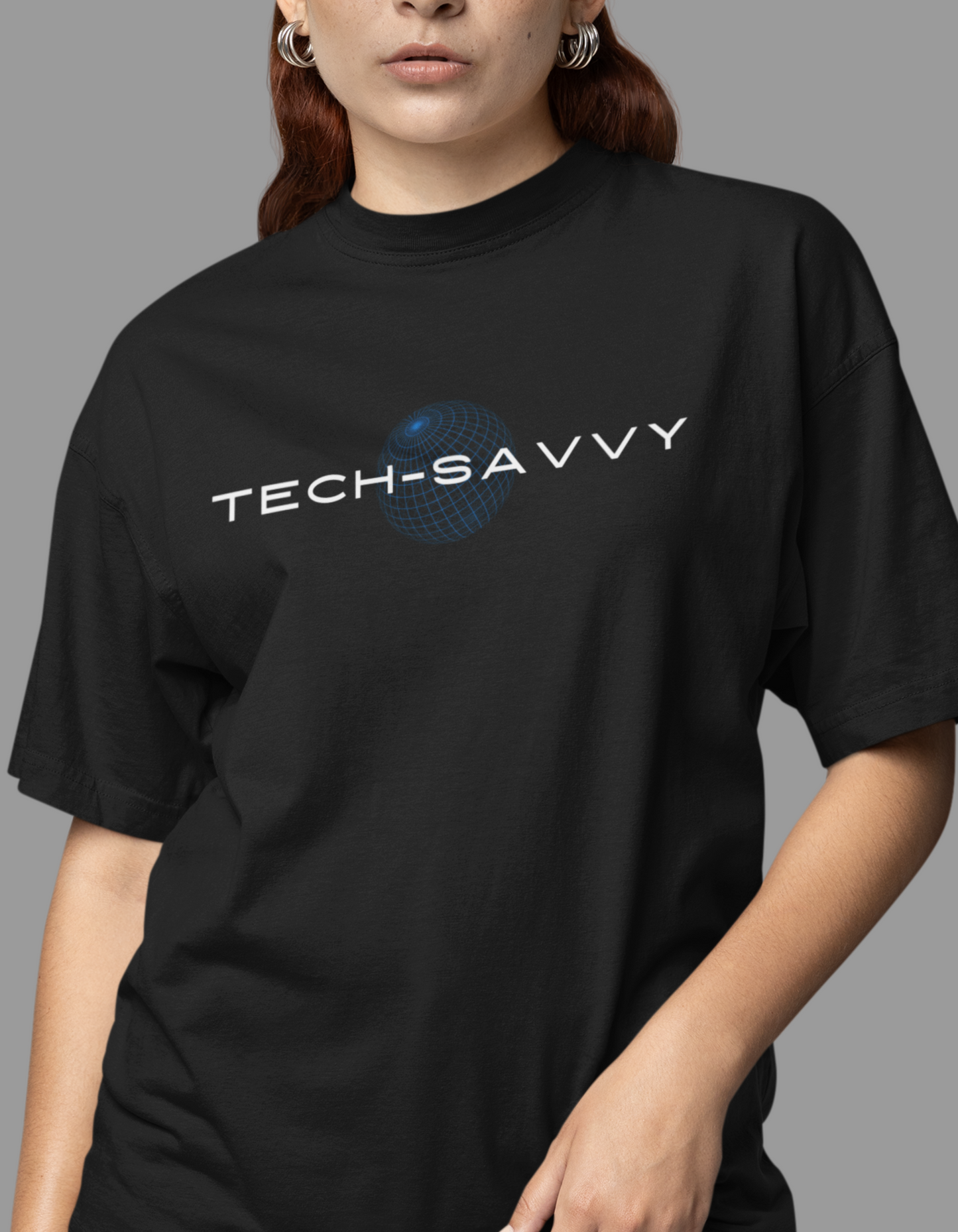 Tech Savvy Black - Women's Oversized T- Shirt