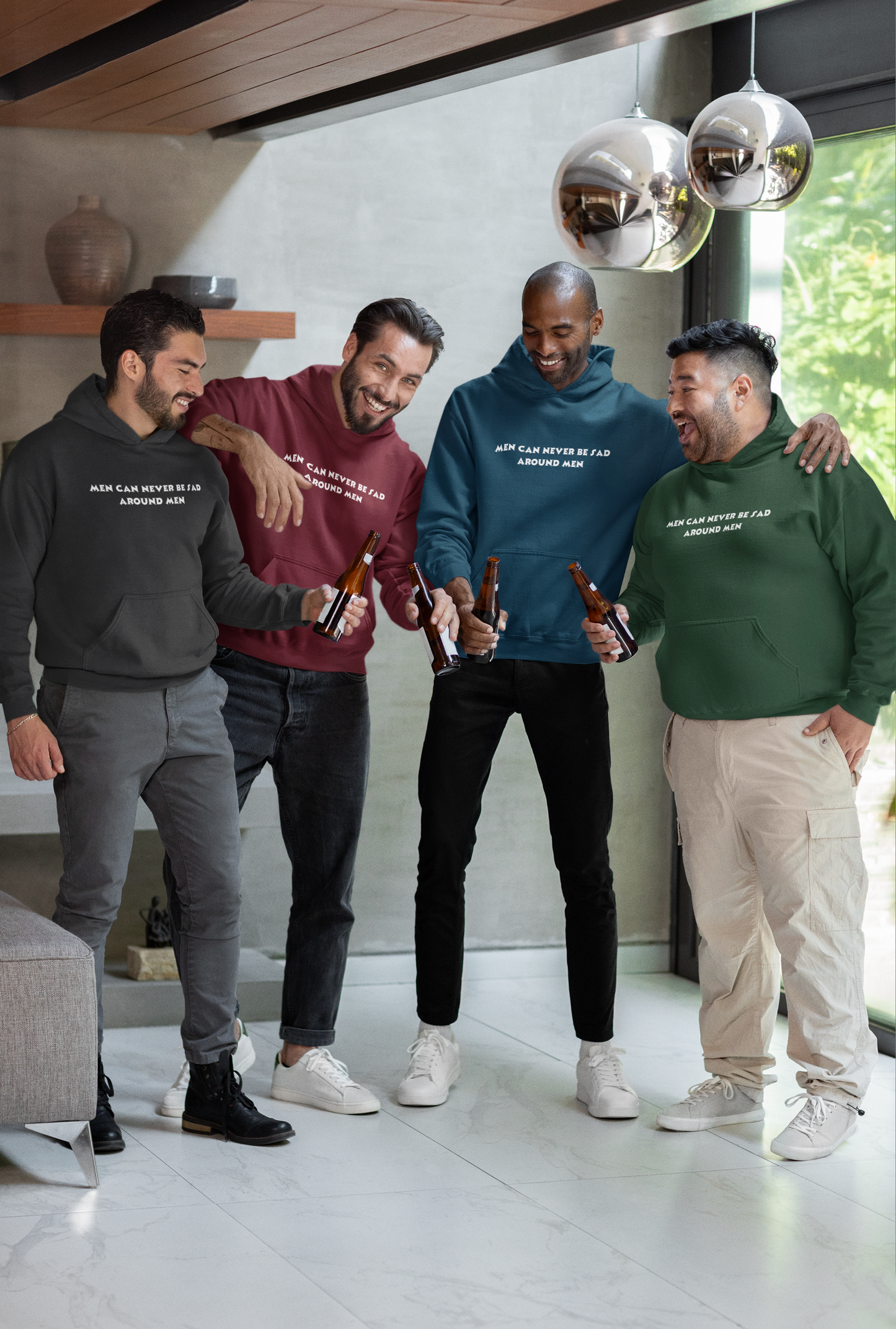 Men can never be sad around men - Men's Hoodie