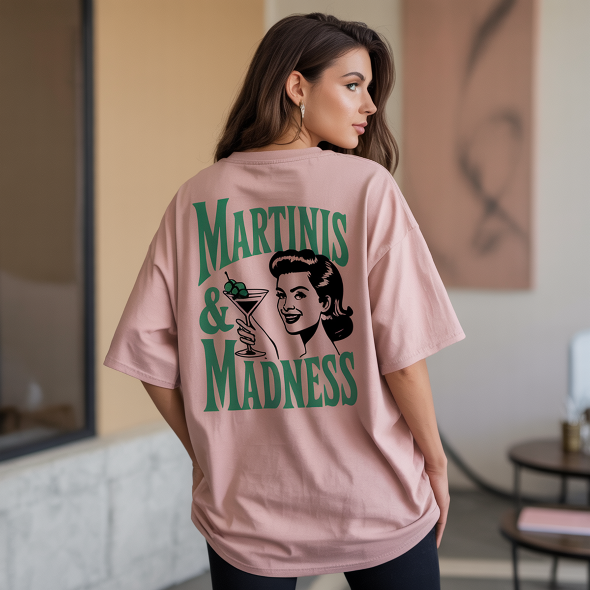 Martini and Madness - Women's Oversized T-shirt