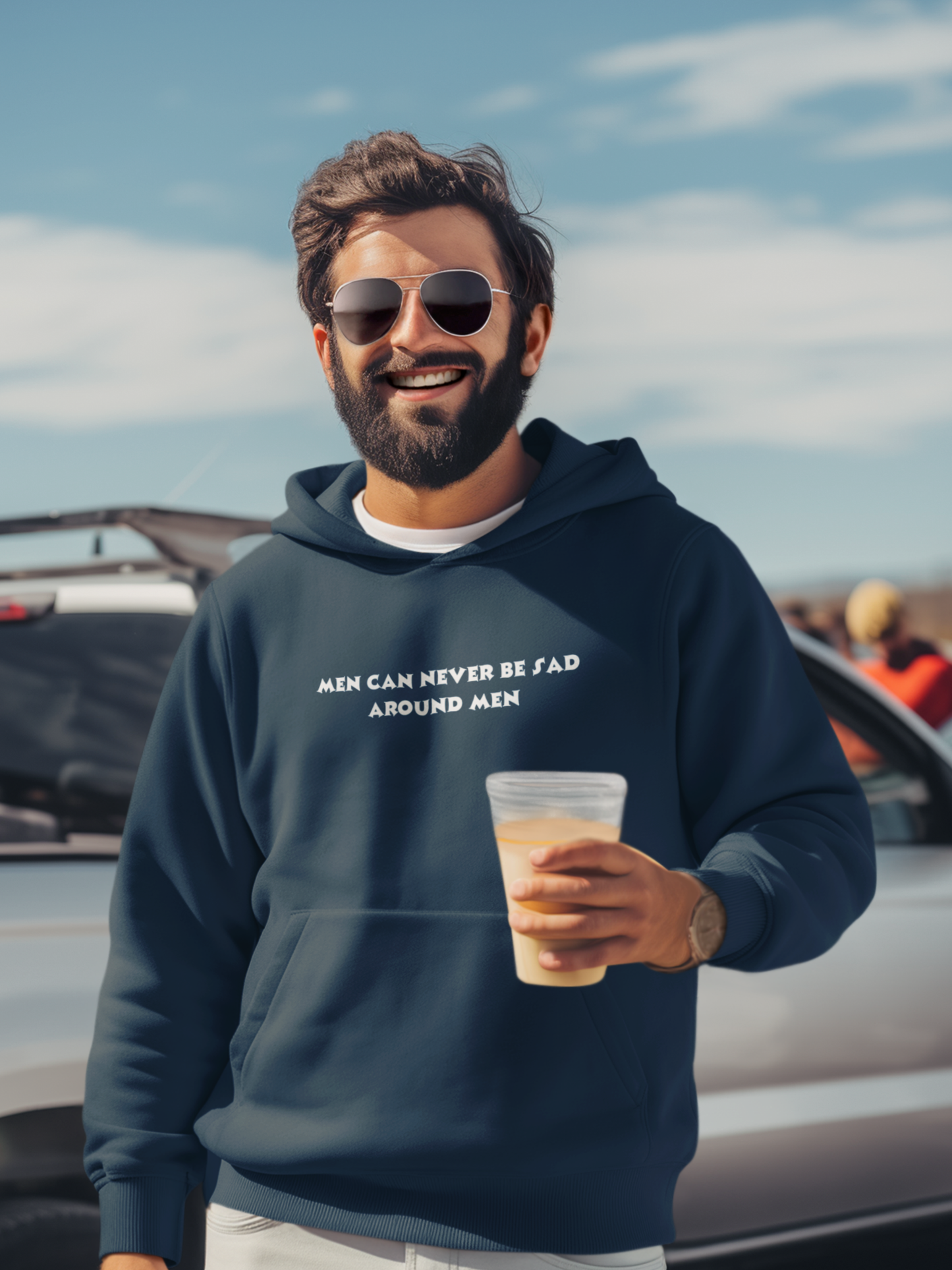 Men can never be sad around men - Men's Hoodie