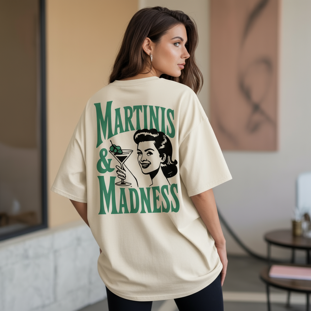 Martini and Madness - Women's Oversized T-shirt