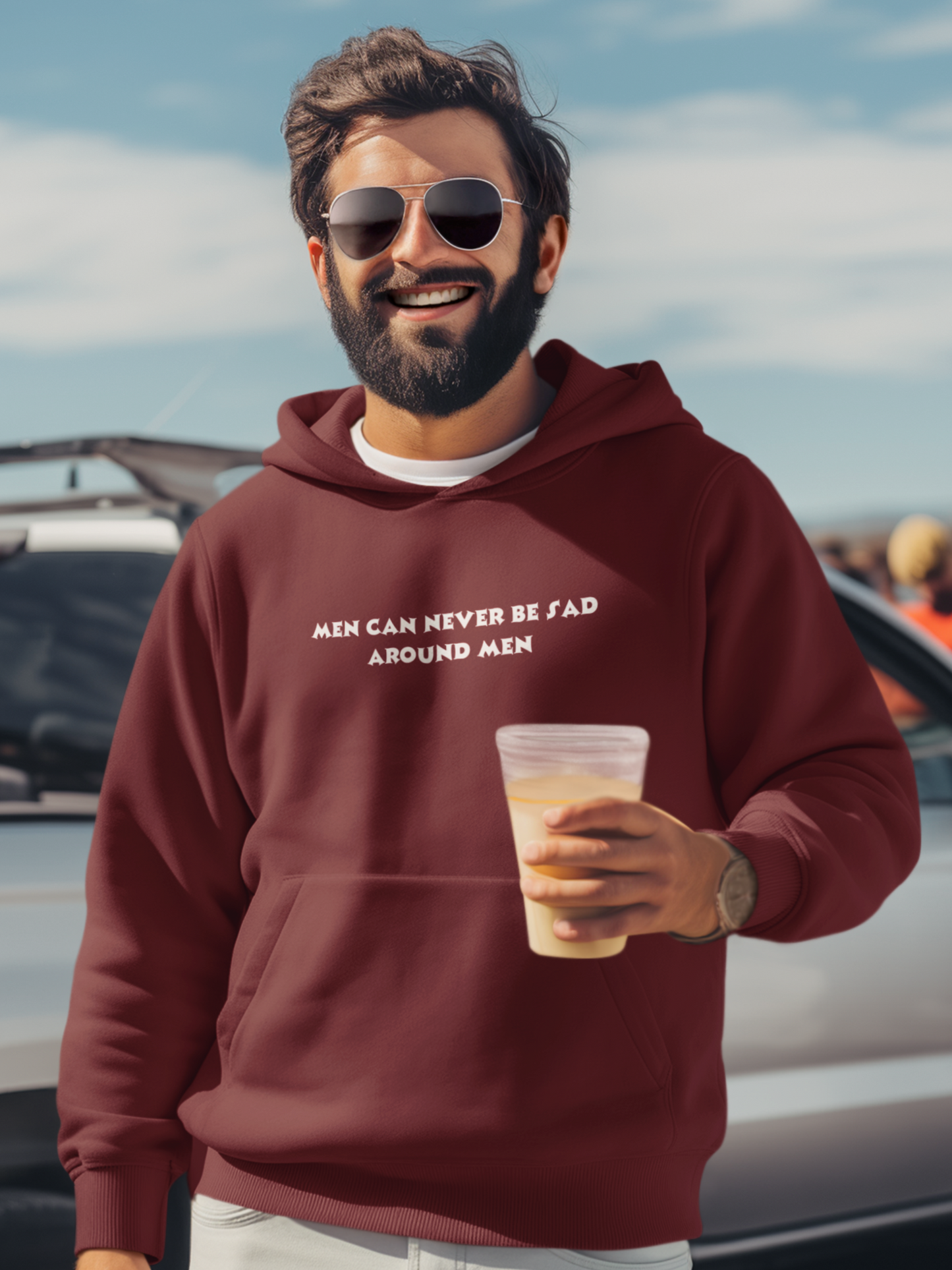 Men can never be sad around men - Men's Hoodie
