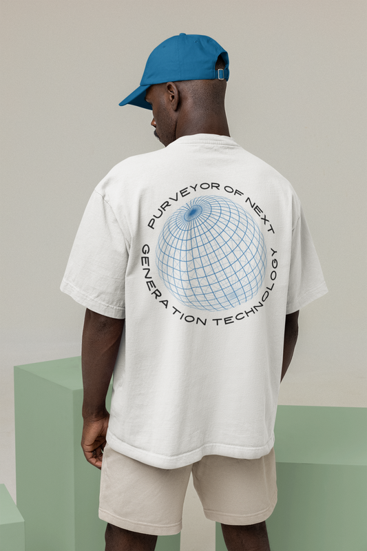 Tech Savvy White - Men's Oversized T-Shirt