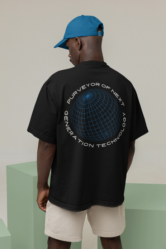 Tech Savvy Black - Men's Oversized T-Shirt
